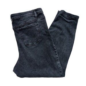 Falls Creek Women's Plus Size Black Stone Wash Mid-Rise Straight Leg Jeans